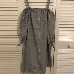 Striped off the shoulder dress